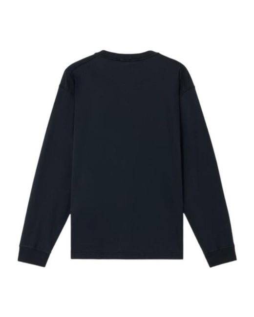 Stone Island Blue Slim-Fit Long-Sleeve T-Shirt With 'Fissato' Effect for men