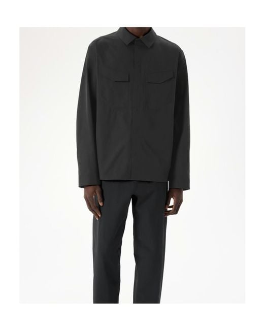 Veilance Black Arc'Teryx Utility Pocket Shirt for men