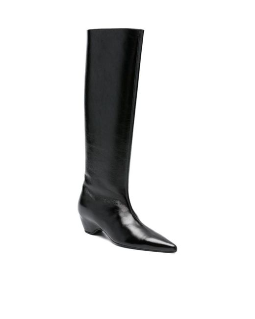 Khaite Black Pointed-Toe Boots