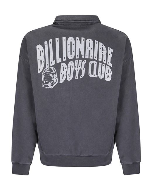 BBCICECREAM Gray Arch Logo Quarter Zip Sweatshirt for men