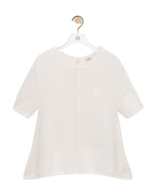 Loewe White Short Sleeve Jumper
