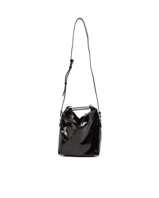 MM6 by Maison Margiela Black Foldover Top Shoulder Bag