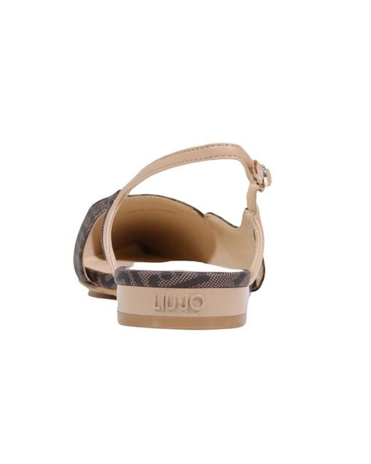 Liu Jo Brown Pointed-Toe Flat Sandals