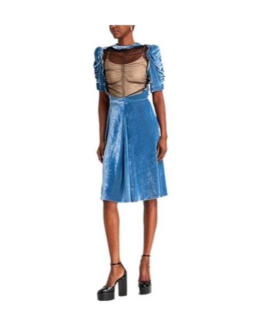 Maison Margiela Blue Velvet Dress