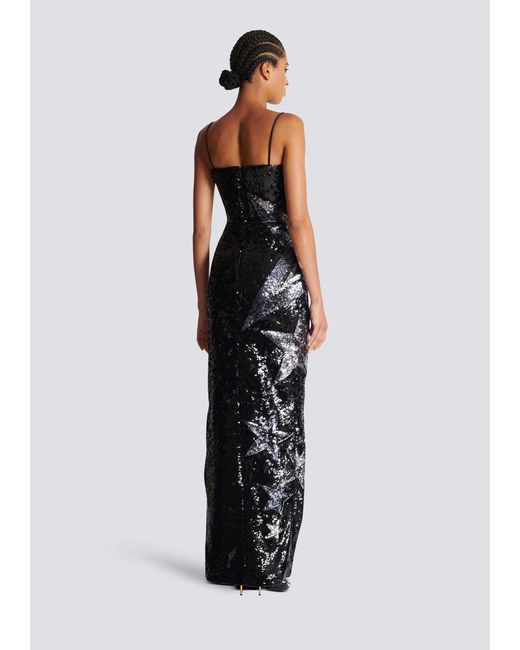 Balmain Black Embroidered Maxi Dress