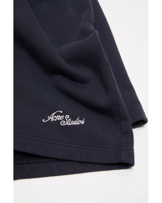 Acne Blue Casual Fleece Shorts for men
