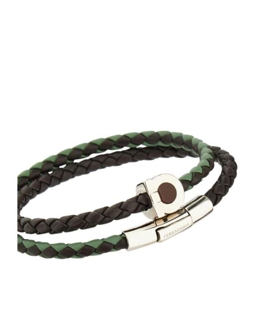 Ferragamo White Gancini Bracelet for men