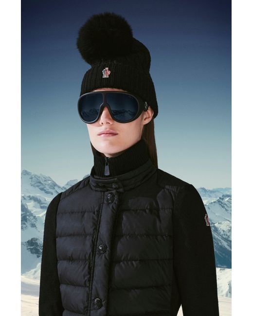 Moncler Black Padded Wool Cardigan