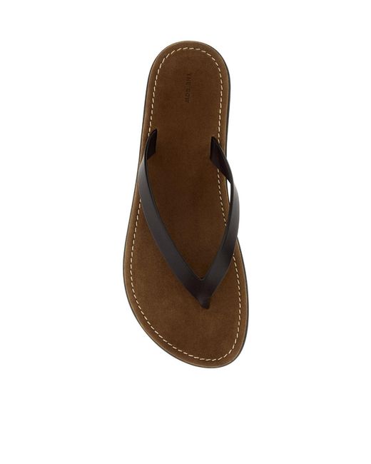 The Row Brown Leather Sandals