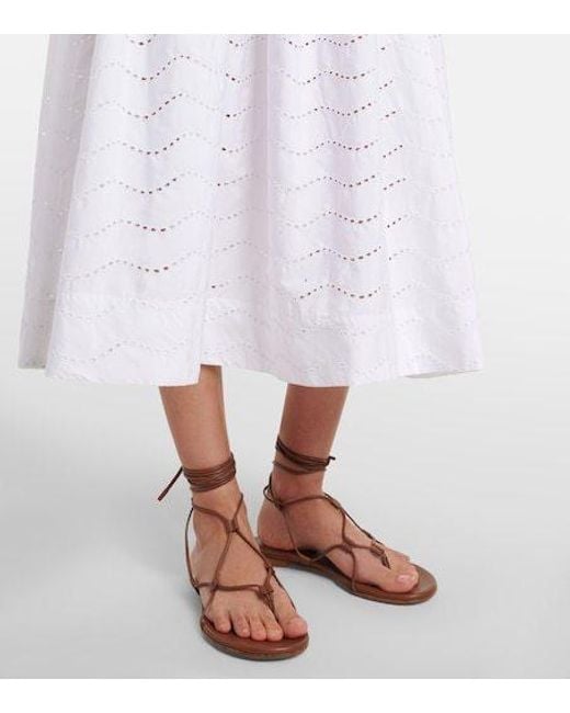 Polo Ralph Lauren White Broderie Anglaise Cotton Midi Skirt