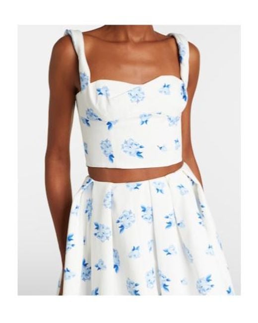 Leo Blue Lexi Floral Cotton Crop Top