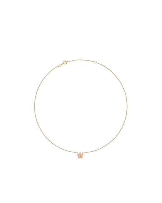 Tory Burch White Forget Me Not Star-Pendant Necklace