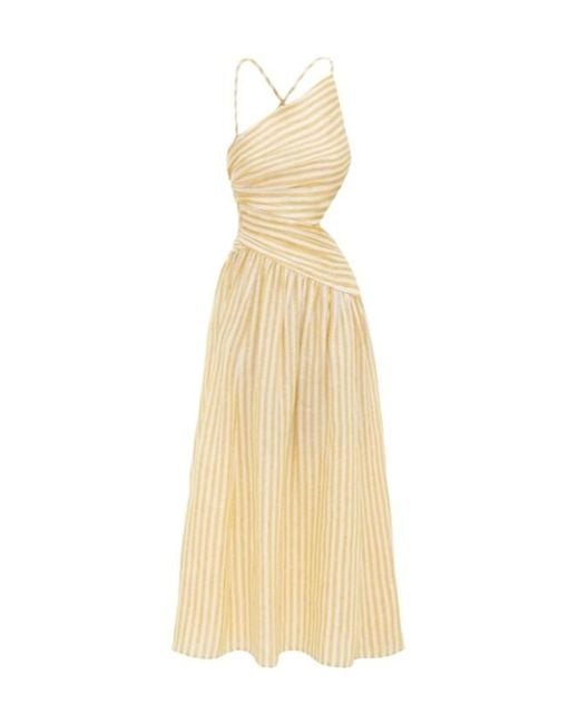 Zimmermann Metallic Cascadian Stripe-Pattern Midi Dress