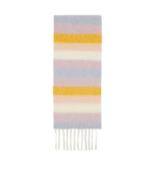 A.P.C. White Multicolored Striped Scarf