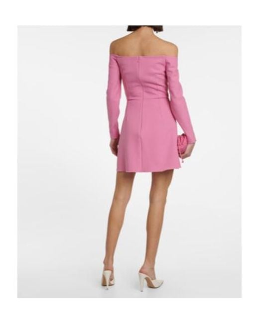 Emilia Wickstead Pink Everleigh Crepe Mini Dress