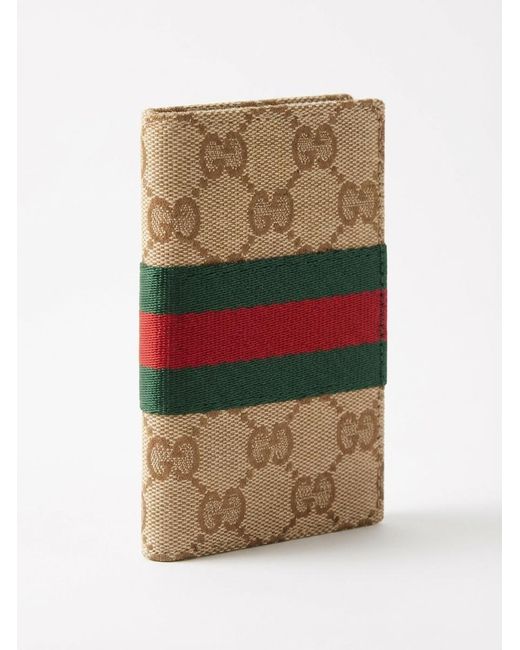 Gucci Multicolor Gg Card Case With Web for men