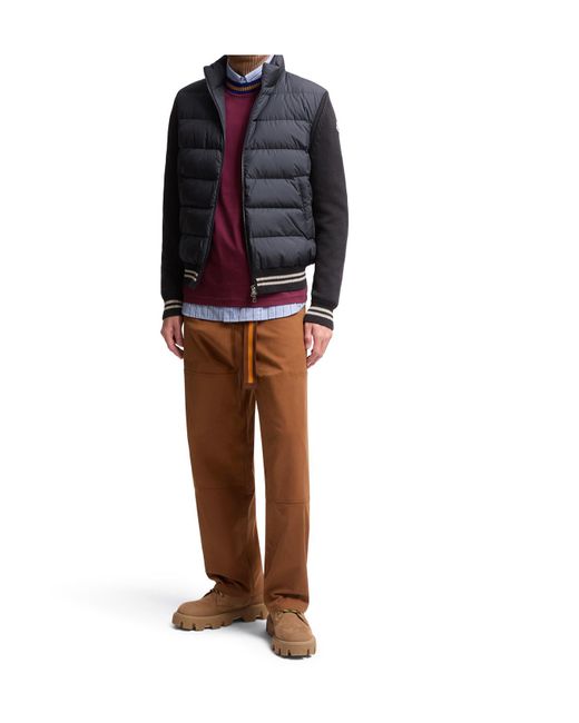 Moncler Blue Panelled Zipped Jacket for men