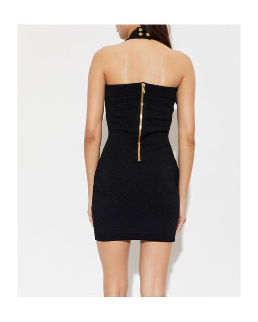 Balmain Black Halter Neck Dress