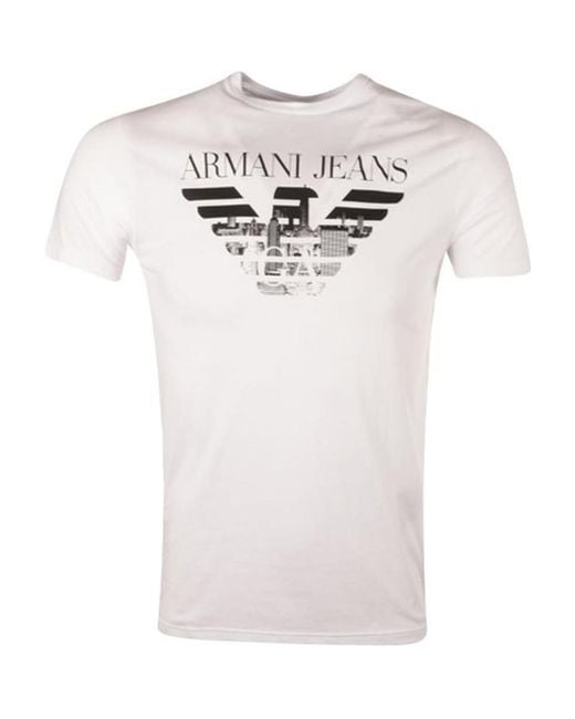 Armani Jeans White Logo Details T-Shirt for men