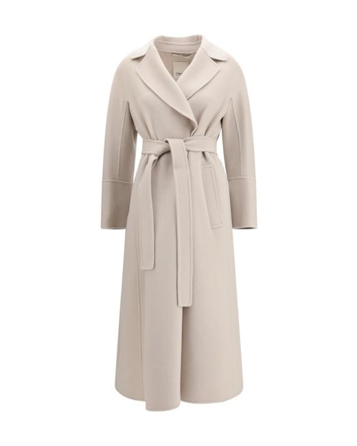 Max Mara White 'S Elisa Belted Coat