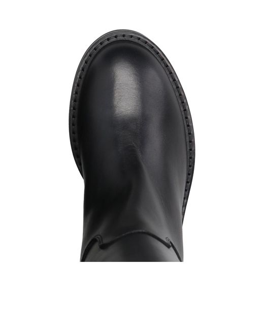 Via Roma 15 Black Round-Toe Ankle Boots