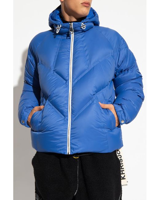 Khrisjoy Blue Quilted Hooded Jacket for men