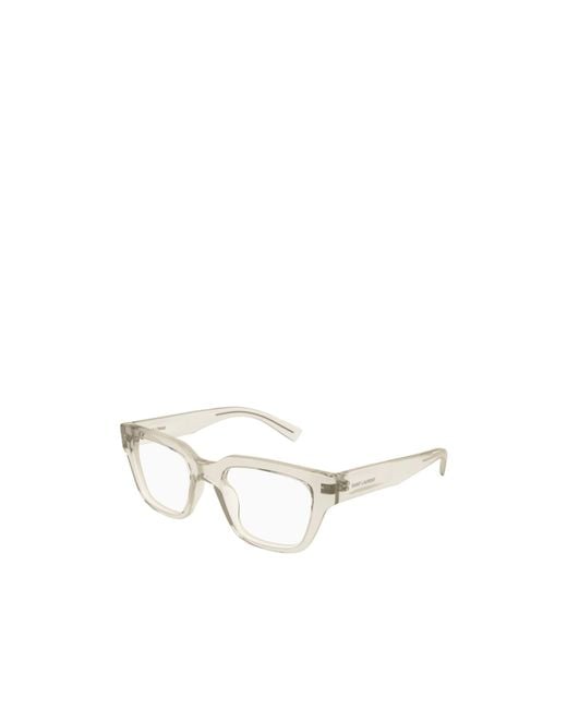 Saint Laurent White Eyewear Square Frame Glasses for men