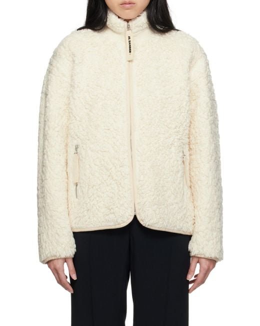 Jil Sander Natural High-Neck Zipped Jacket