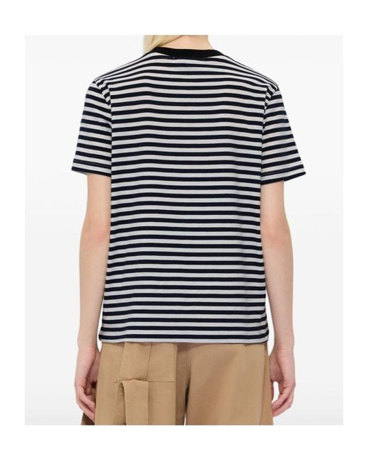 MSGM Black Striped Crewenck T-Shirt