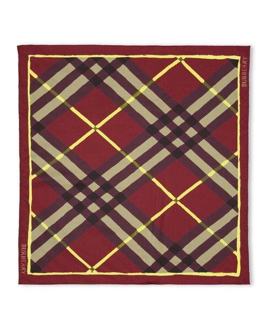 Burberry Pink Diamond-Shaped Silk Scarf