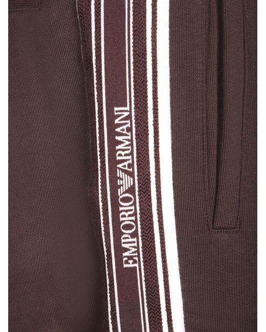 Emporio Armani Brown Elastic-Waist Athletic Pants for men