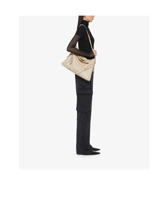 Givenchy Natural Voyou Logo Detailed Medium Shoulder Bag