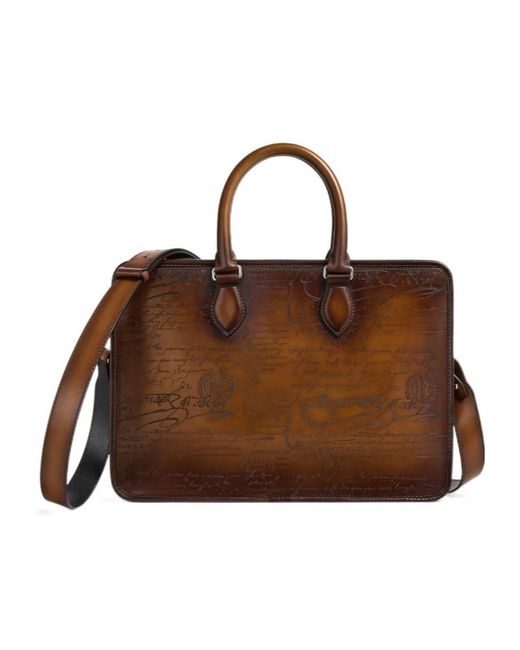 Berluti Brown Un Jour Mini Briefcase for men