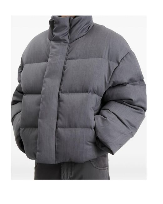 Entire studios Gray Stand Collar Down Jacket for men