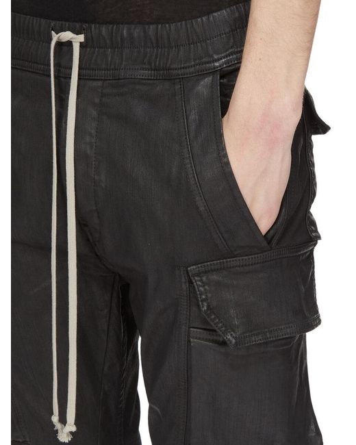 Rick Owens Black Drawstring Casual Pants for men
