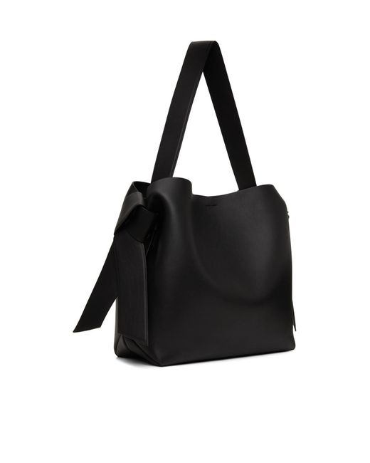 Acne Black Logo Detailed Midi Shoulder Bag