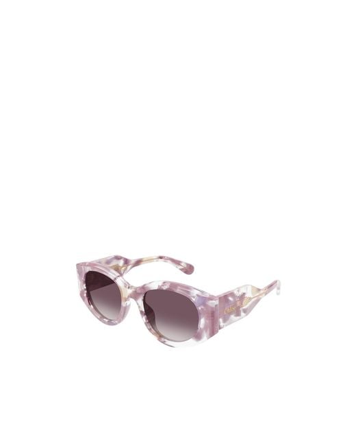 Chloé Purple Chloé Eyewear Oval-Frame Sunglasses