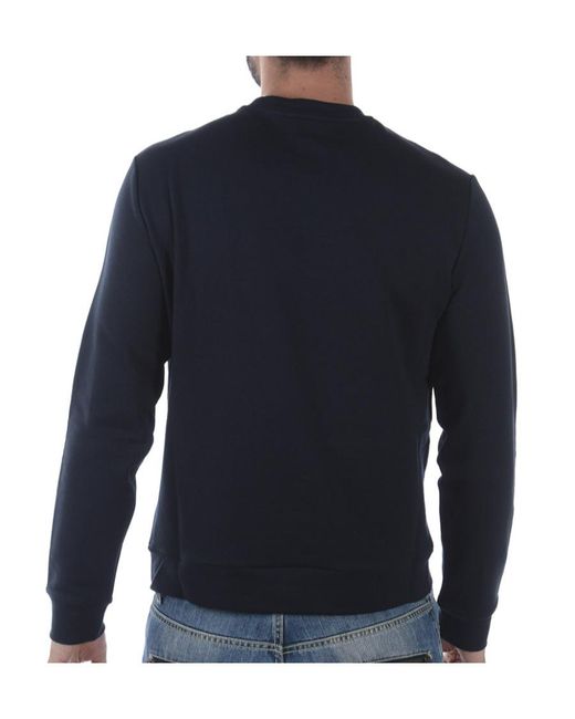 Emporio Armani Blue Long-Sleeved Round-Neck Sweater for men