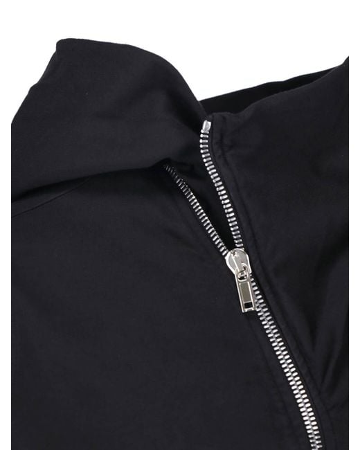 Rick Owens Black Drawstring Zipped Cardigan for men