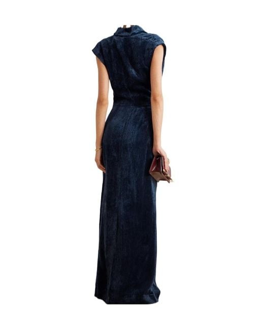 TOVE Blue Naeve Ribbed Maxi Dress