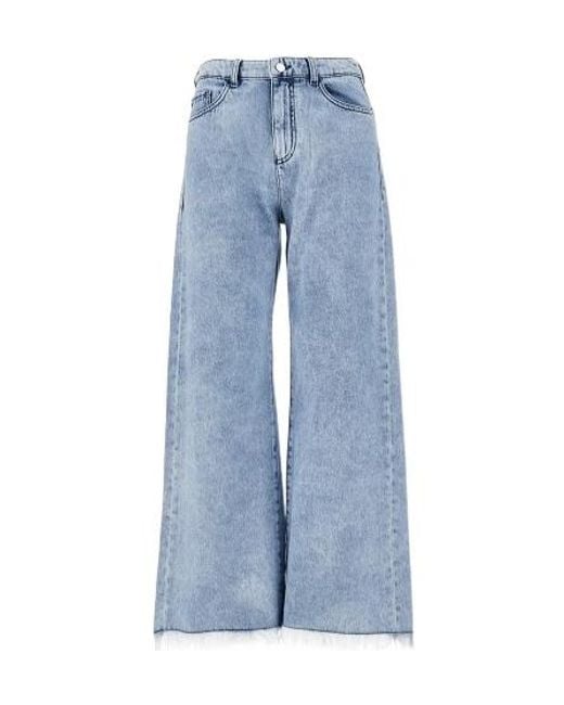 Emporio Armani Blue J33 Acid-Wash Frayed-Hem Jeans