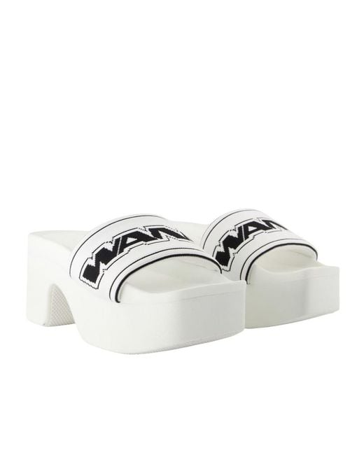 Alexander Wang White Logo Strap Platform Sandals