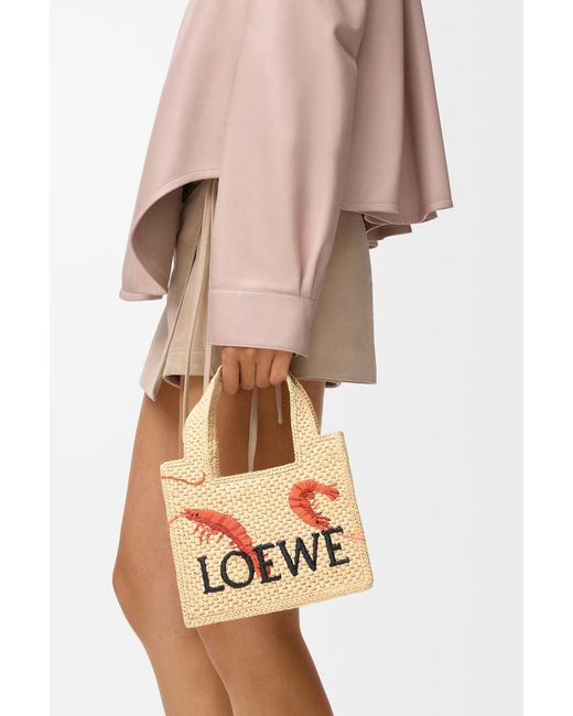 Loewe Natural Mini Logo Font Tote Bag