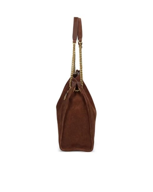 Ralph Lauren Brown Lauren Chain-Strap Top Handle Bag