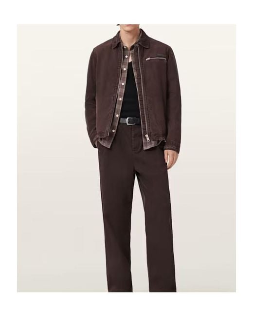 AllSaints Brown Rothwell Zip-Front Jacket for men