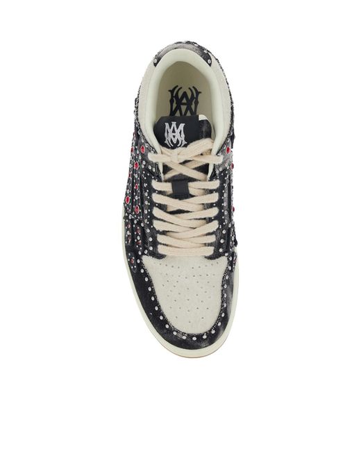 Amiri Blue Skel Top Low Embellished Sneakers for men