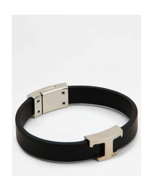 Tod's White Timeless Logo Plaque Bracelet for men