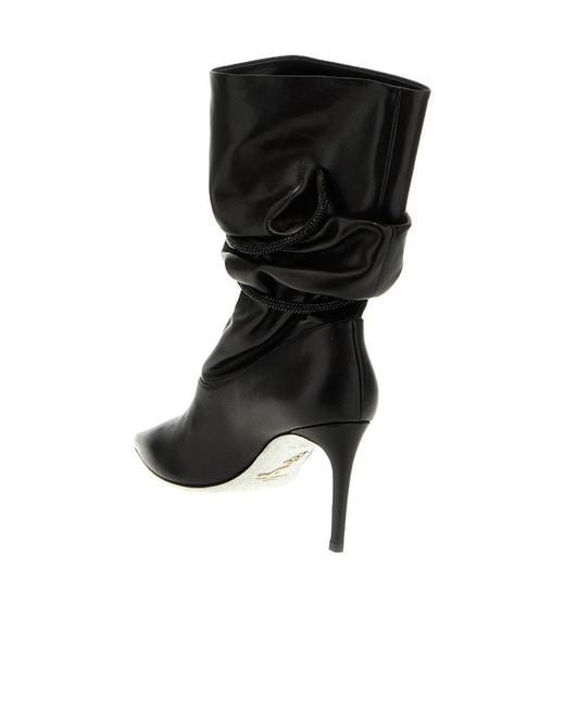Rene Caovilla Black Ren Caovilla Pointed Toe Ankle Boots