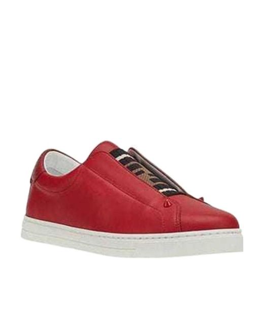 Fendi Red Logo Casual Sneakers