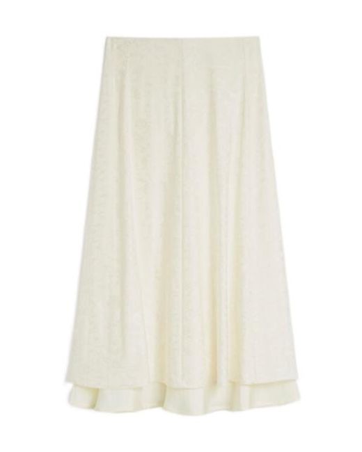 Jil Sander White Jacquard Skirt